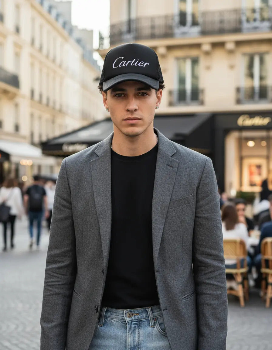 Gorra Cartier Moda Moderno Elegante Aesthetic Actualidad Negro Ajustable Cartier