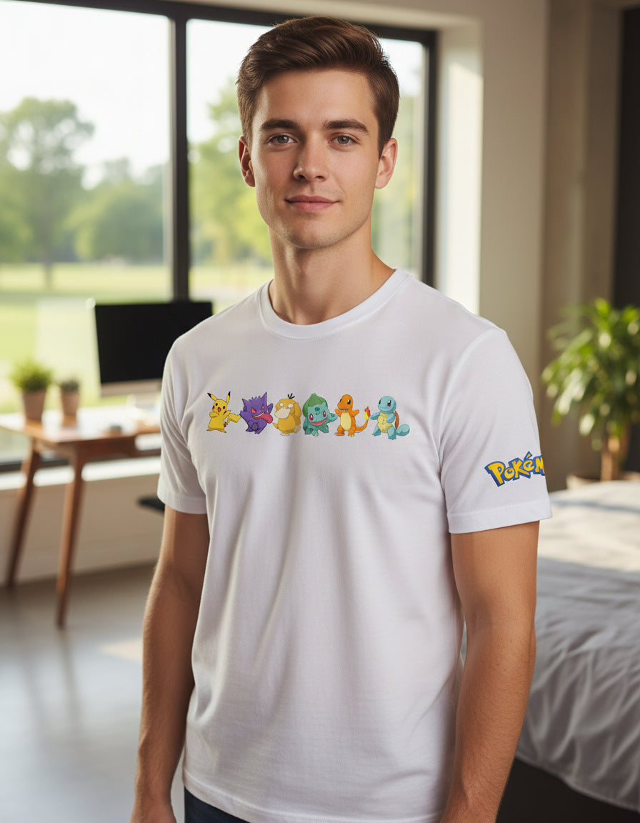 Playera Pokémon Gengar Pikachu Charmander Bulbasaur