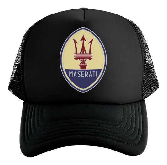 Gorra Trucker Maserati Coche Automóvil Automovilismo Coches Negro Ajustable Msrt