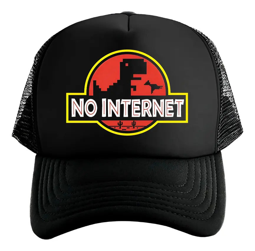 Gorra No Internet Dinosaurio Negro Ajustable Ni