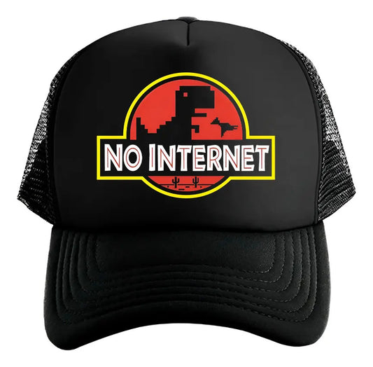Gorra No Internet Dinosaurio Negro Ajustable Ni