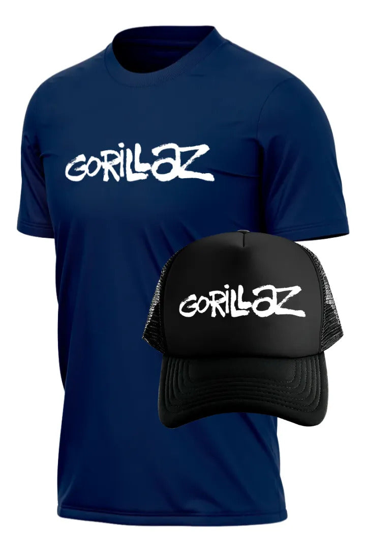 Playera Y Gorra Gorillaz Música Hip Hop Rock Pop Electrónica