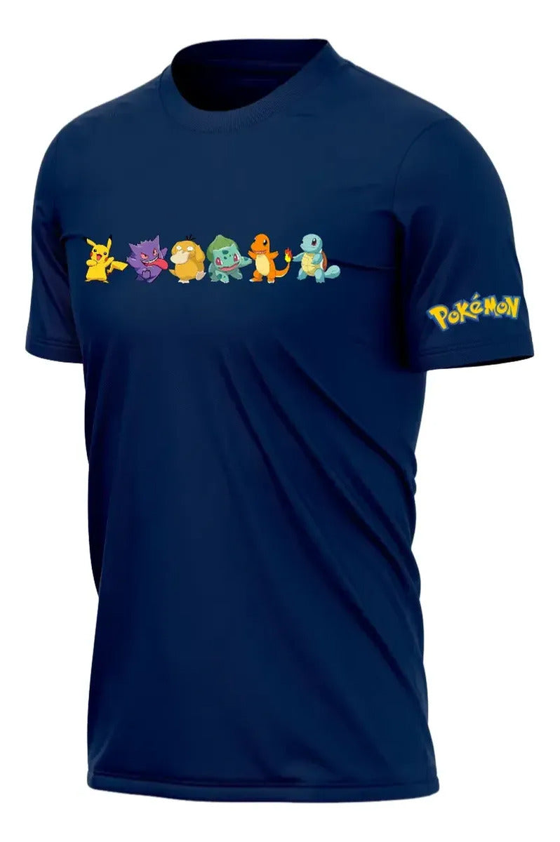 Playera Deportiva Pokémon Gengar Pikachu Charmander Squirtle