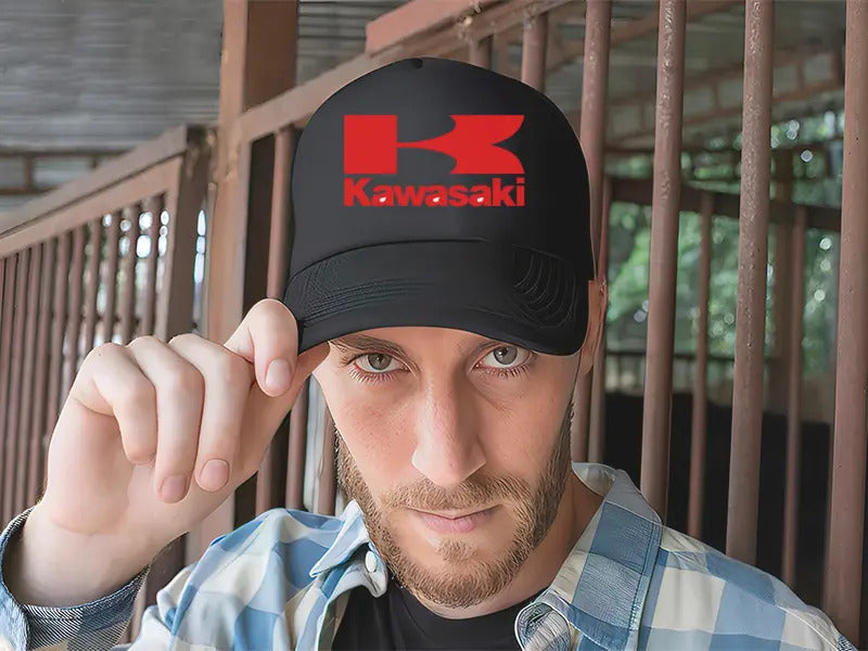 Gorra Trucker Kawasaki Moto Motociclismo Piloto Motogp Negro Ajustable Kawasaki