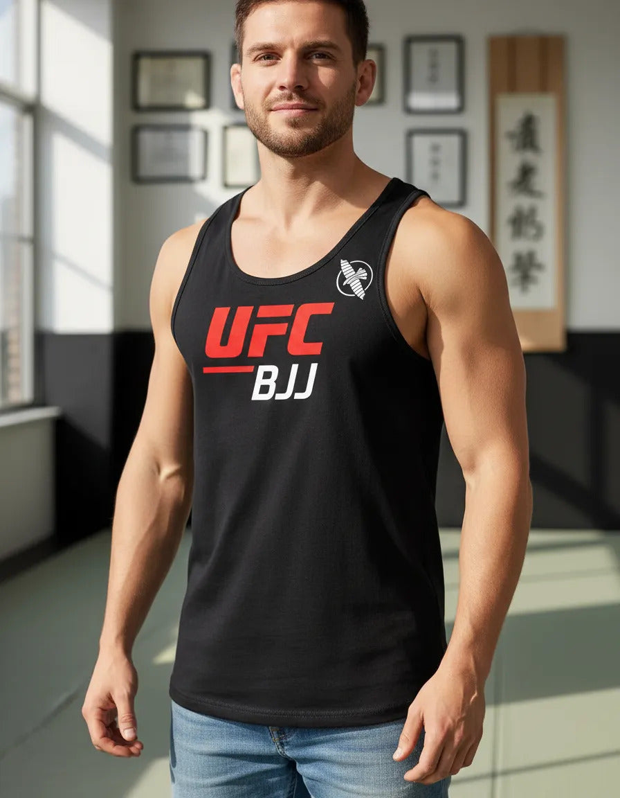 Playera Sin Mangas Ufc Bjj Brazilian Jiu Jitsu Mma Hayabusa Negro Red Ch