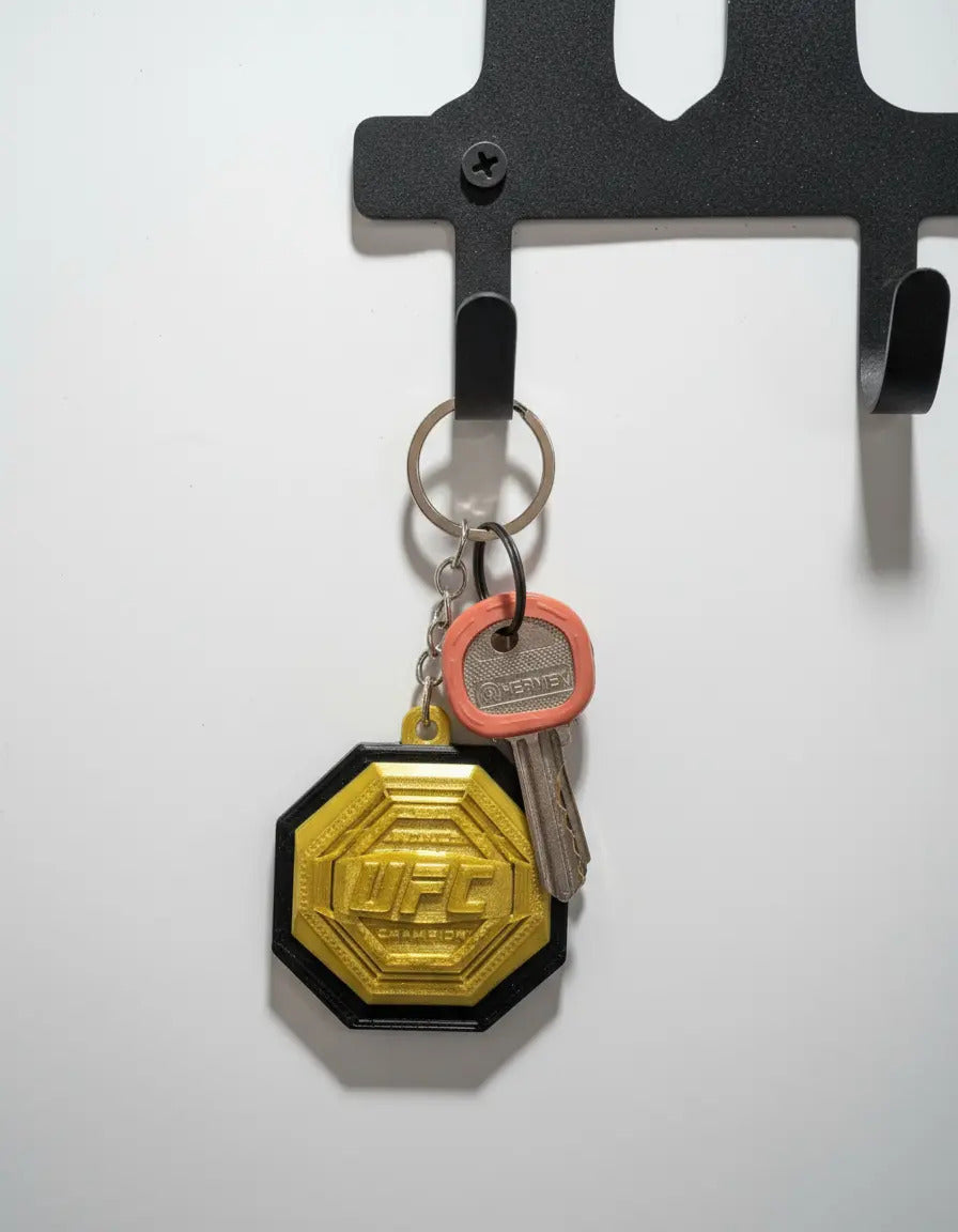 Llavero Ufc Champion Belt Mma Box Muai Thai Kick Boxing Bjj Dorado Oscuro
