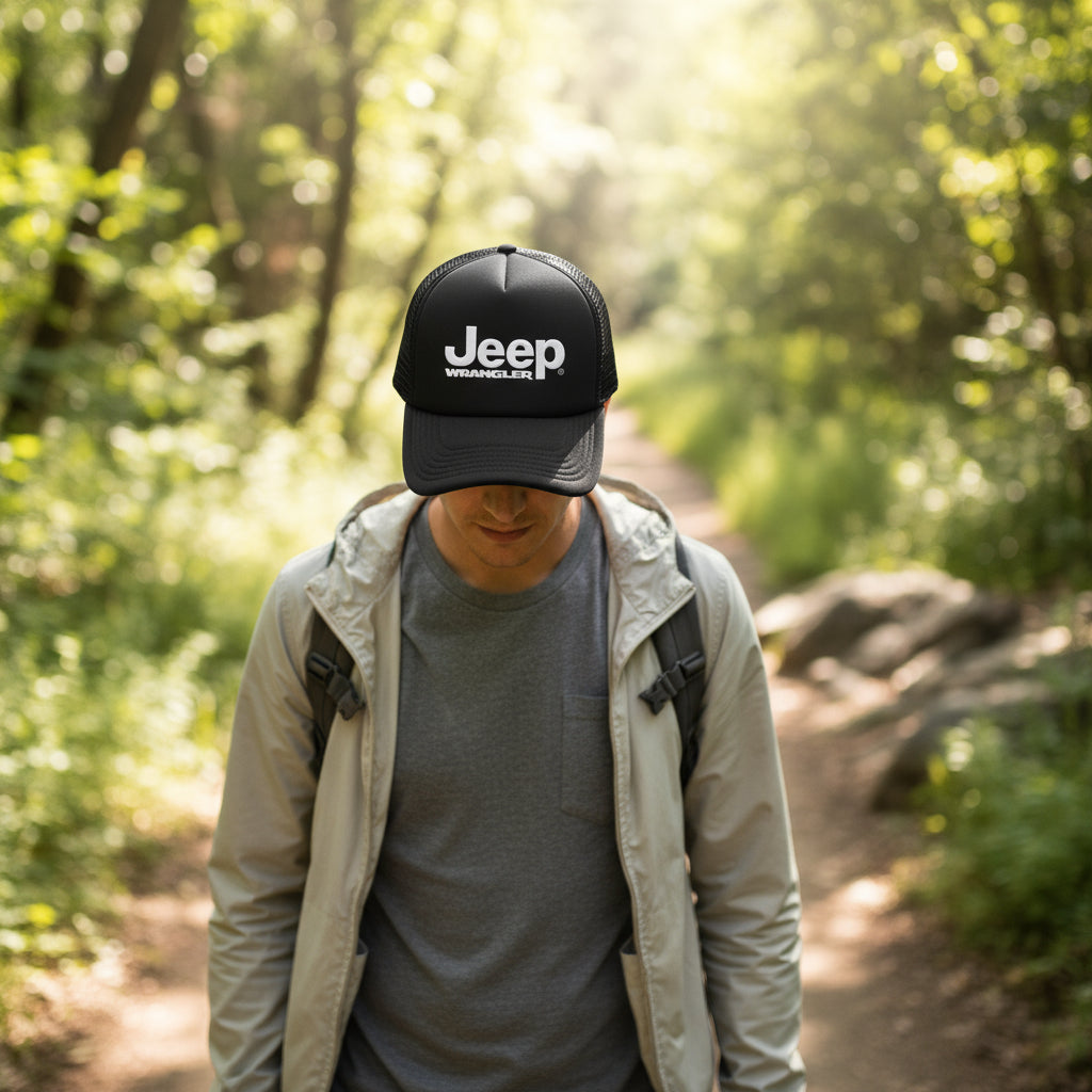 Gorra Trucker Jeep Wrangler Coche Vehículo Automóvil Carro Negro Ajustable Jw