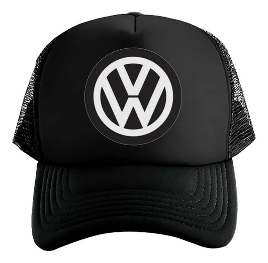 Gorra Trucker Volkswagen Coche Automóvil Automovilismo Negro Ajustable Vw