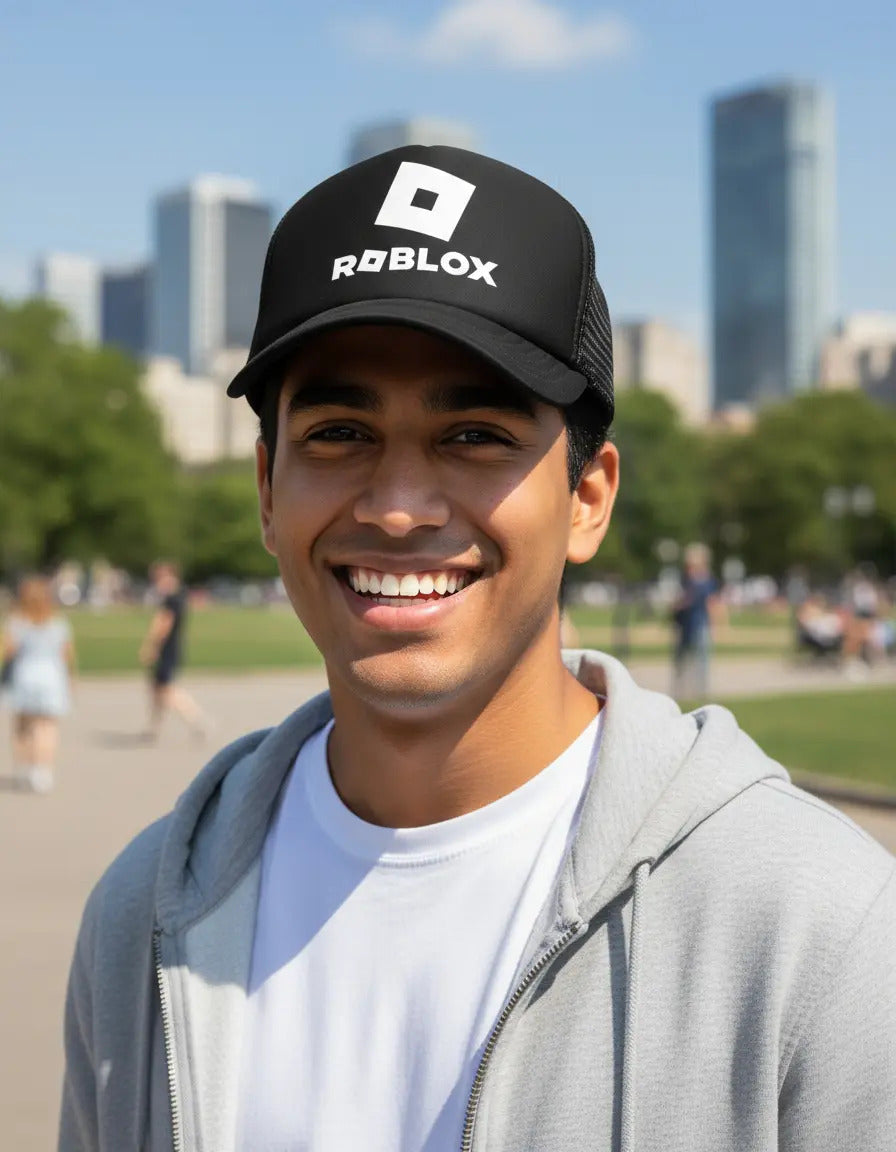 Gorra Roblox Videojuegos Gamer Ps5 Xbox Pc iPad Streaming Negro Ajustable Roblox