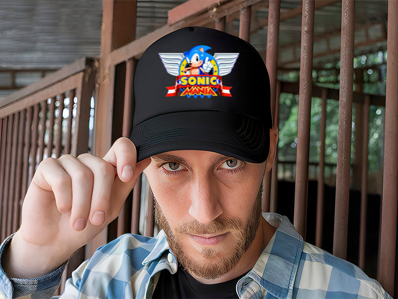 Gorra Sonic Manía Negro Ajustable Sonic