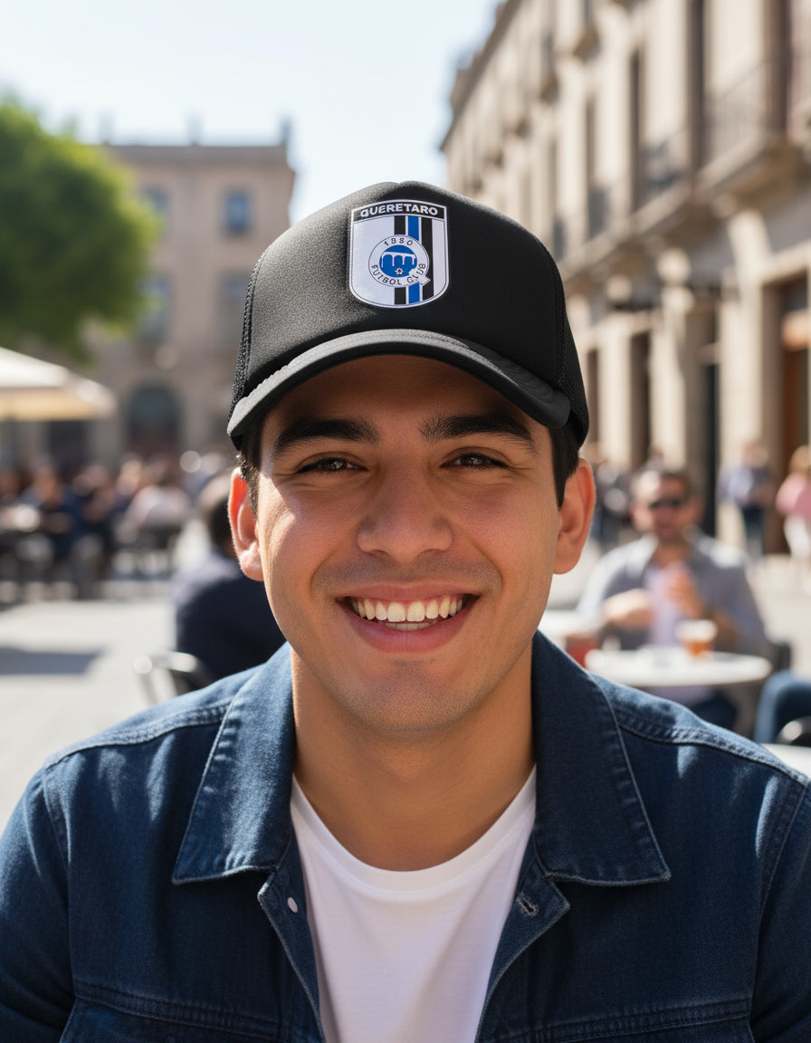 Gorra Querétaro Fútbol Fifa Liga Mx Deportes México Negro Ajustable Querétaro