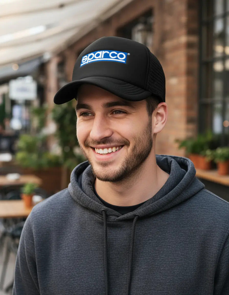 Gorra Sparco Automovilismo Carreras Coches Vehículos Negro Ajustable Sparco