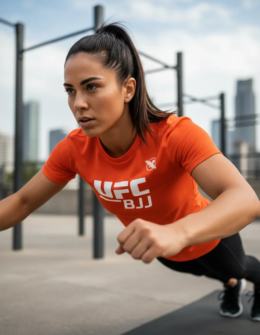 Playera Deportiva Ufc Bjj Brazilian Jiu Jitsu Mma Hayabusa Naranja White M