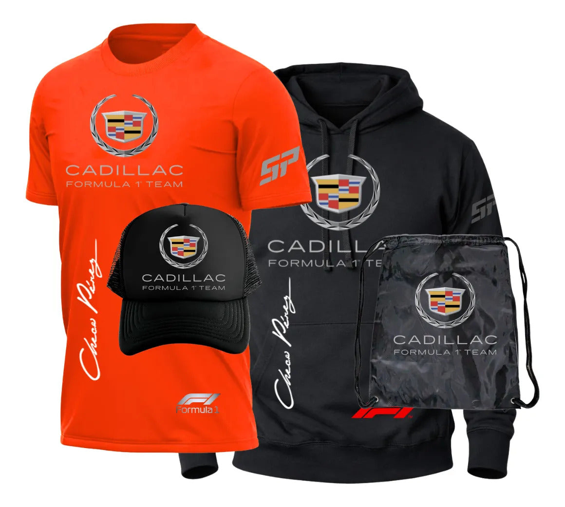 Pack Playera Sudadera Gorra Mochila Cadillac Formula 1 Team