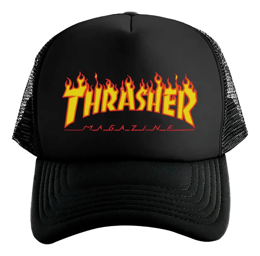 Gorra Thrasher Moda Moderno Elegante Aesthetic Actualidad Negro Ajustable Thrasher