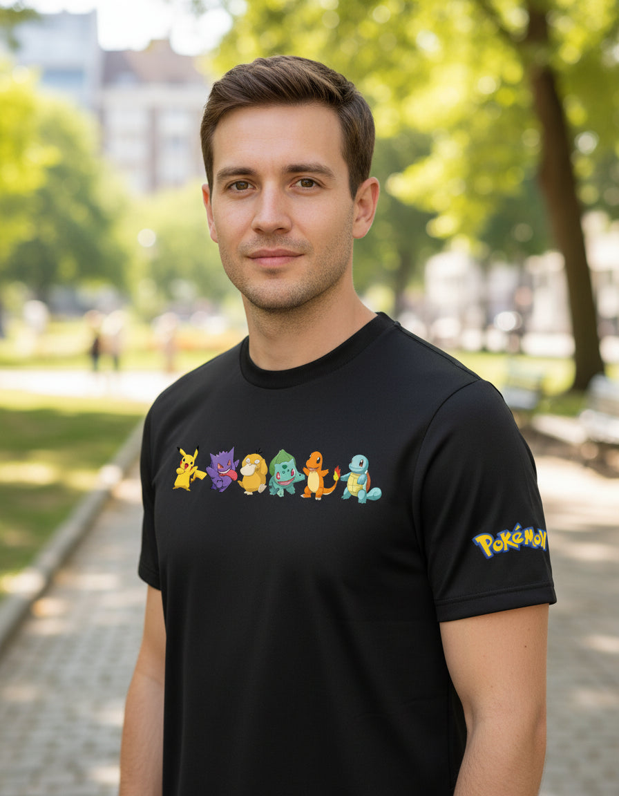 Playera Pokémon Gengar Pikachu Charmander Bulbasaur