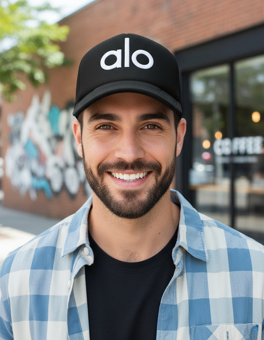 Gorra Trucker Alo Yoga México Negro Ajustable Alo