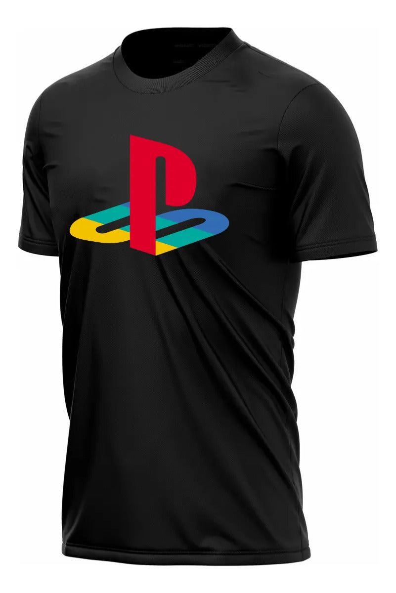 Playera Playstation Videojuegos Gaming Gamer Streaming Ps5 Negro Logo Xg