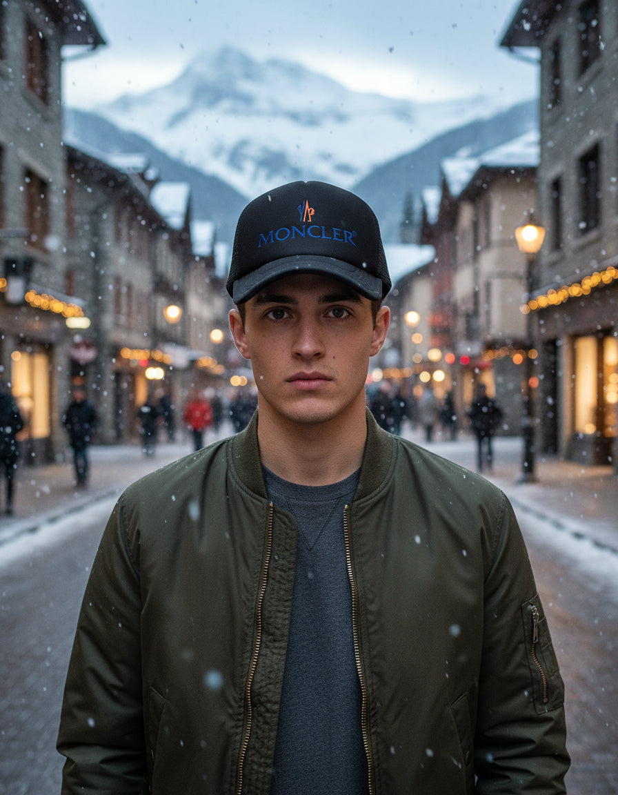 Gorra Moncler Moda Moderno Elegante Aesthetic Actualidad Negro Ajustable Moncler