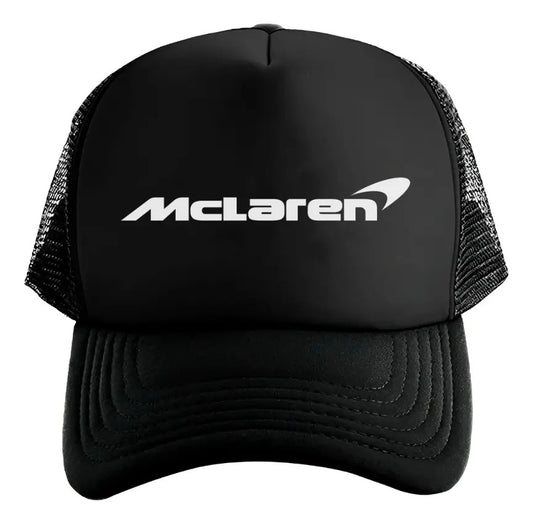 Gorra Trucker Mclaren Coche Vehículo Automóvil Automovilismo Negro Ajustable Mclrn