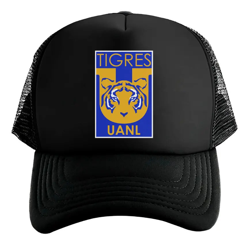 Gorra Trucker Tigres Fútbol Fifa Liga Mx Deportes México Negro Ajustable Tigres