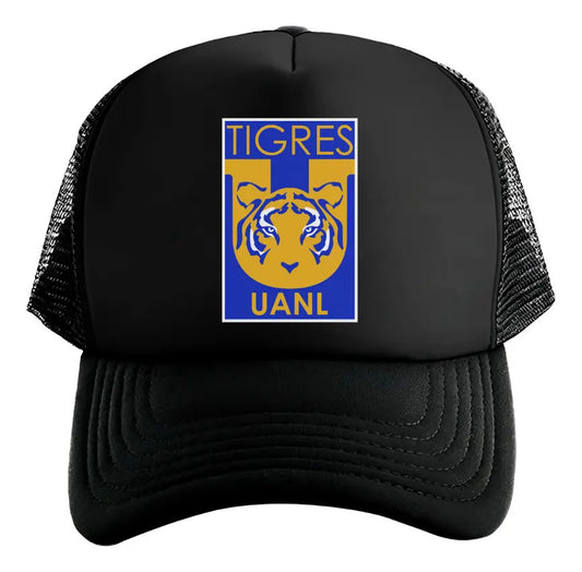 Gorra Trucker Tigres Fútbol Fifa Liga Mx Deportes México Negro Ajustable Tigres