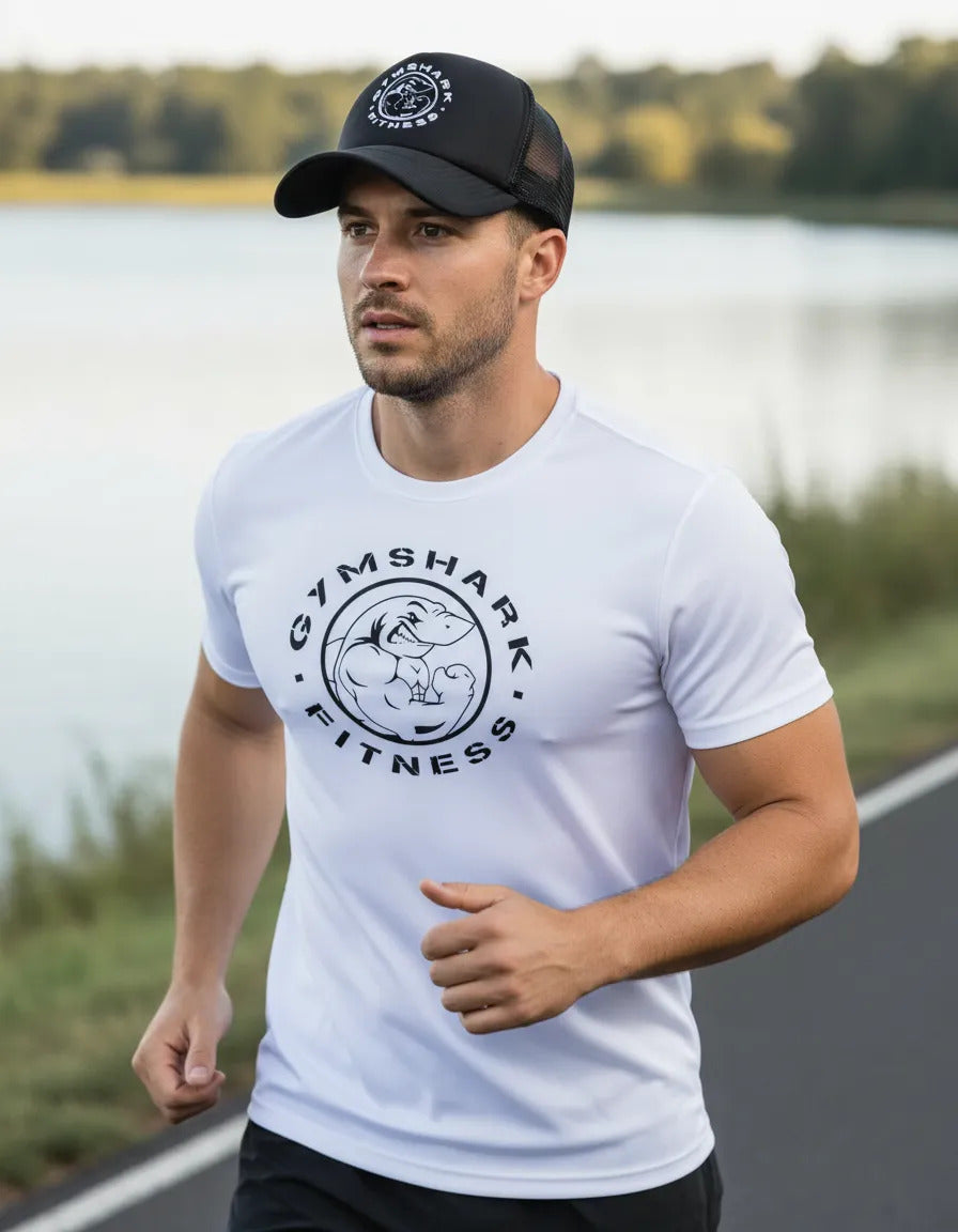 Playera Y Gorra Gym Shark Gym Fitness Running Deportes