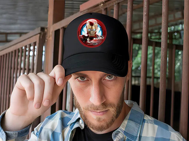 Gorra Iron Man Marvel Cómics Avengers Negro Ajustable Iron