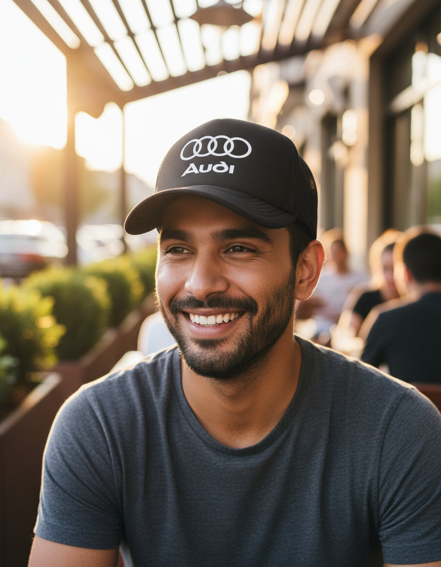 Gorra Audi Vehículo Automóvil Automovilismo Piloto Carro Negro Ajustable Audi