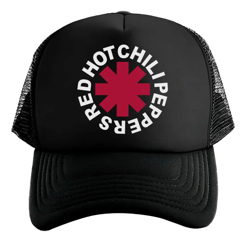 Gorra Trucker Red Hot Chili Peppers Música Rock Negro Ajustable Rhcp