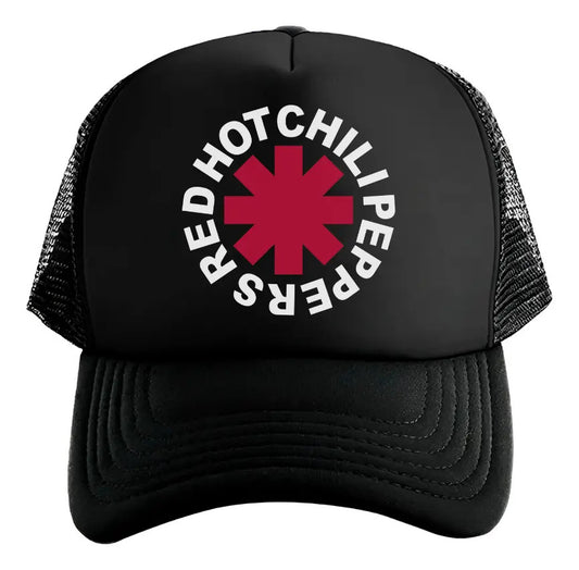 Gorra Trucker Red Hot Chili Peppers Música Rock Negro Ajustable Rhcp