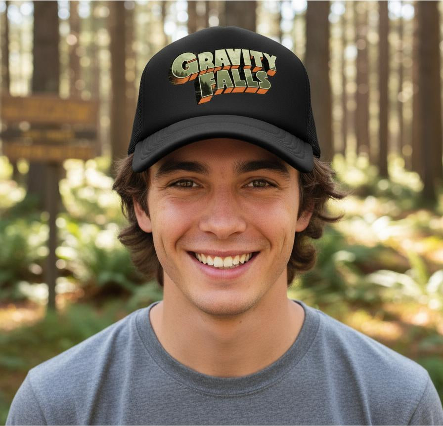 Gorra Trucker Gravity Falls Negro Ajustable Gf