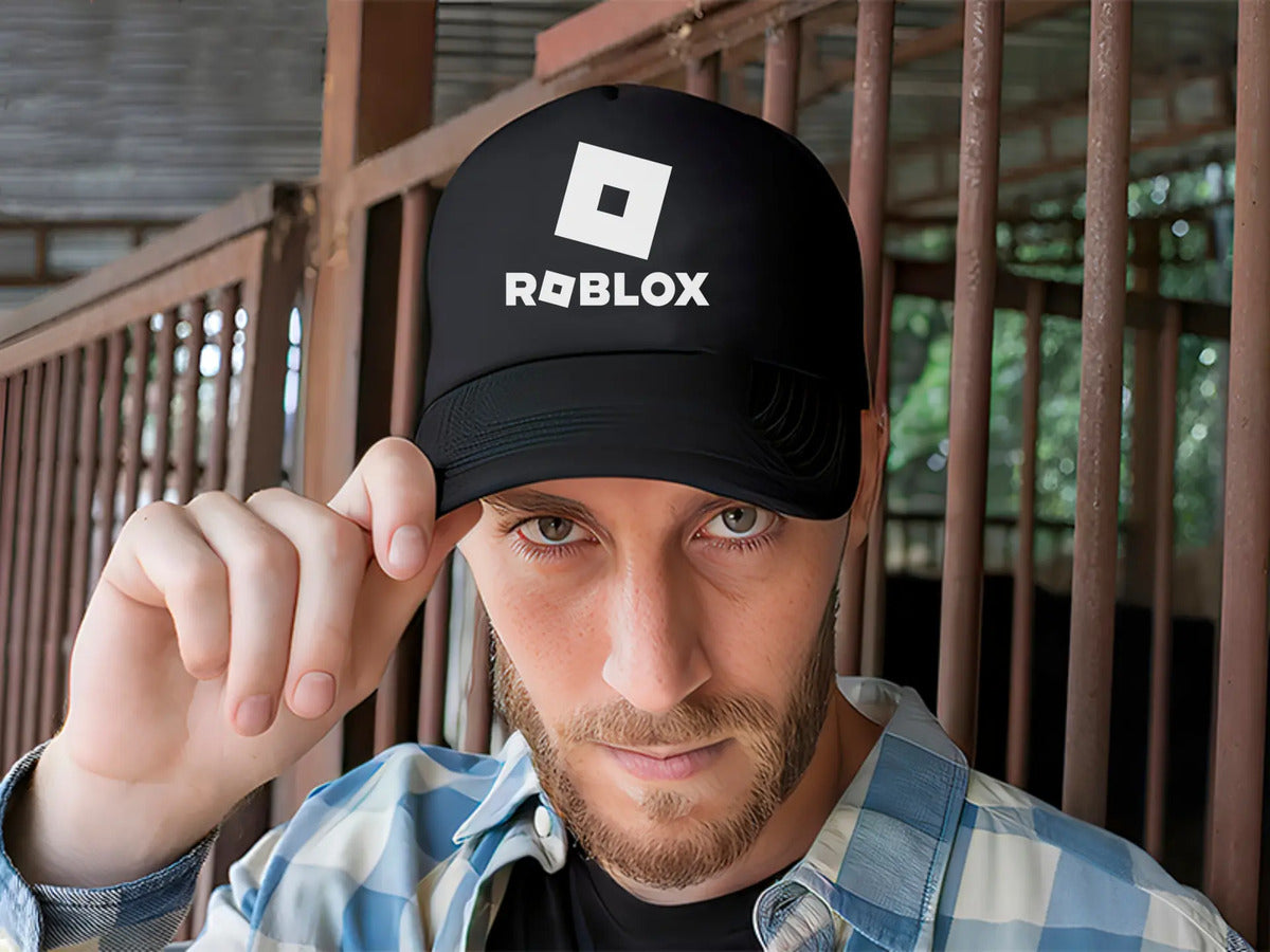 Gorra Roblox Videojuegos Gamer Ps5 Xbox Pc iPad Streaming Negro Ajustable Roblox