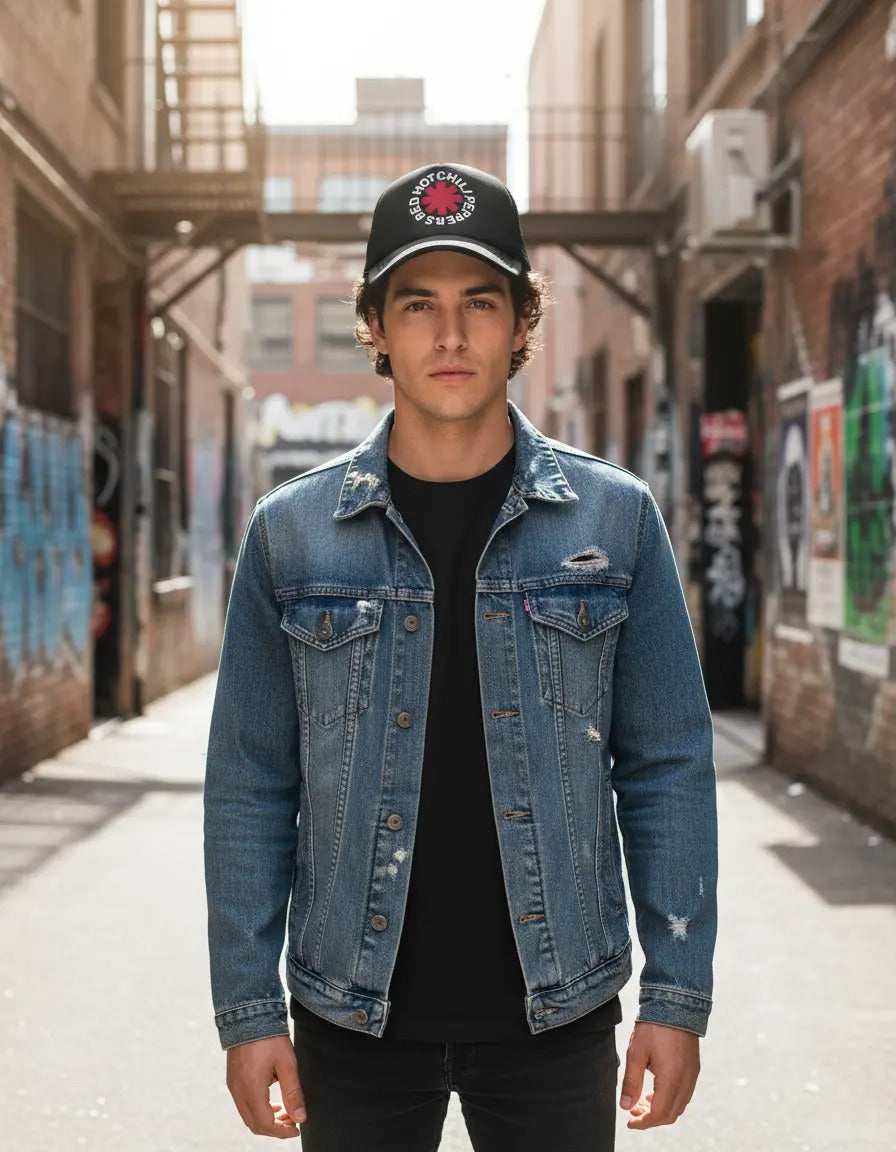 Gorra Trucker Red Hot Chili Peppers Música Rock Negro Ajustable Rhcp