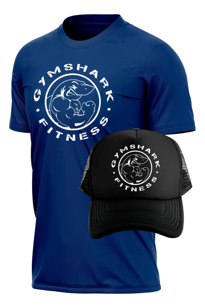Playera Y Gorra Gym Shark Gym Fitness Running Deportes