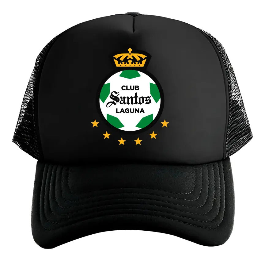 Gorra Trucker Santos Laguna Fútbol Fifa Liga Mx Deportes Negro Ajustable Santos