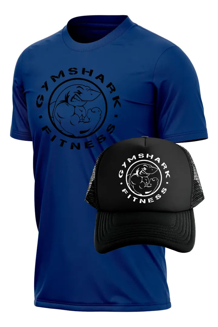 Playera Y Gorra Gym Shark Gym Fitness Running Deportes