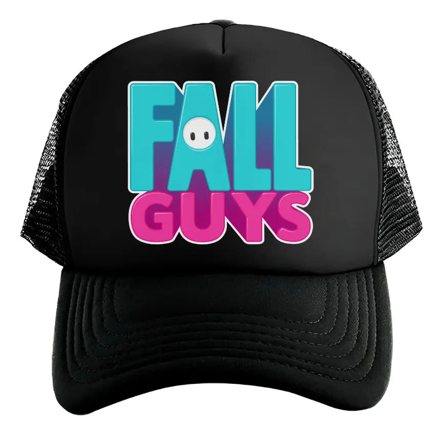 Gorra Trucker Fall Guys Videojuegos Gamer Streaming Ps5 Xbox Negro Ajustable Fg