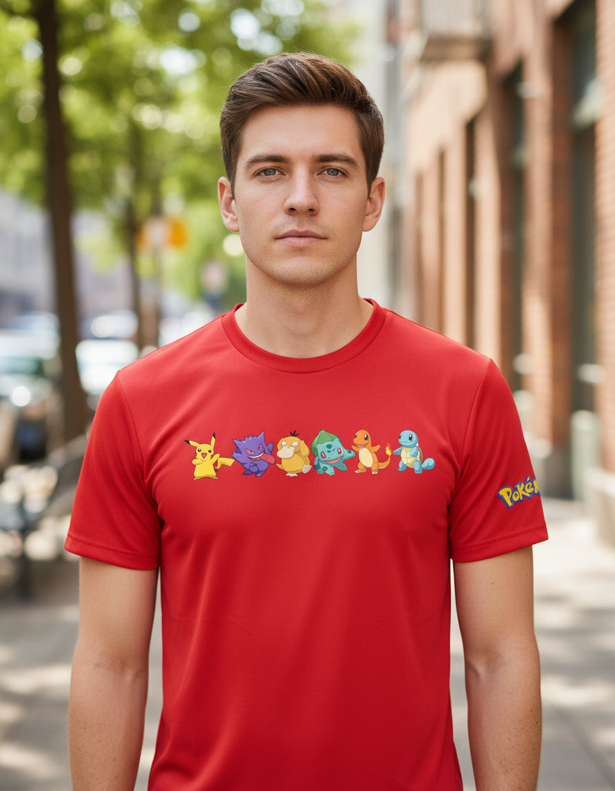 Playera Pokémon Gengar Pikachu Charmander Bulbasaur