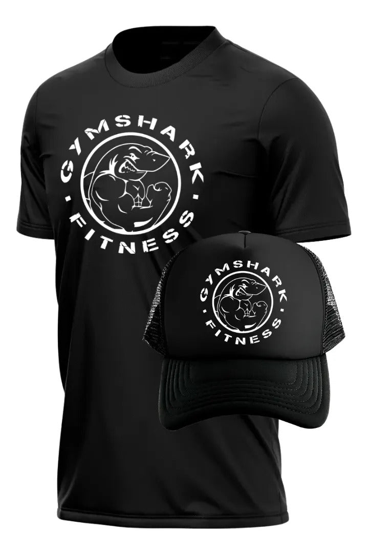 Playera Y Gorra Gym Shark Gym Fitness Running Deportes