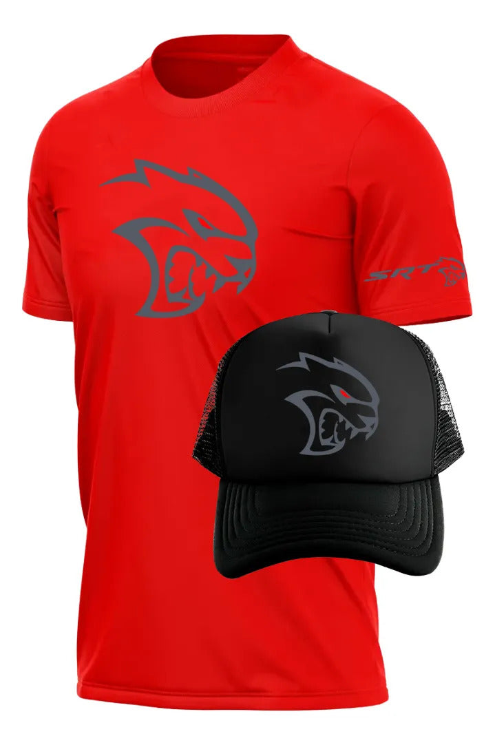 Playera Y Gorra Hellcat Dodge Srt Challenger Automovilismo
