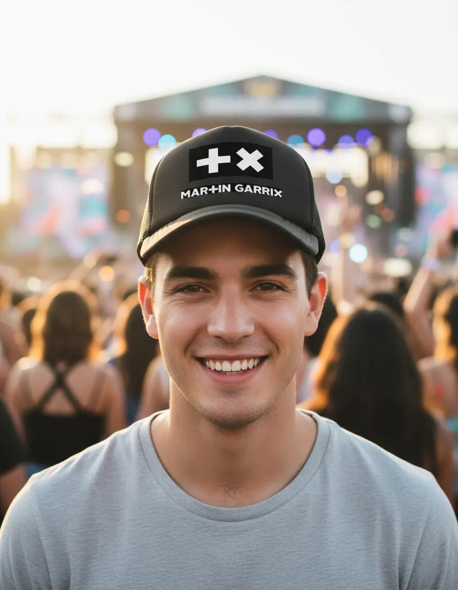 Gorra Trucker Martín Garrix Música Dance Electrónica Negro Ajustable Mg