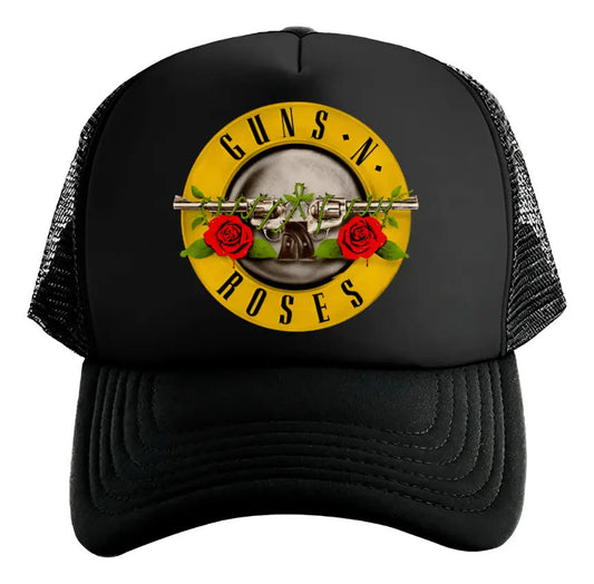Gorra Trucker Guns N Roses Música Rock Negro Ajustable Gnr