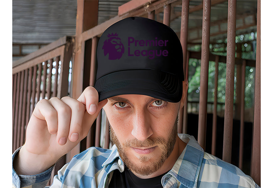 Gorra Trucker Premier League Fútbol Fifa Soccer Negro Ajustable Premier