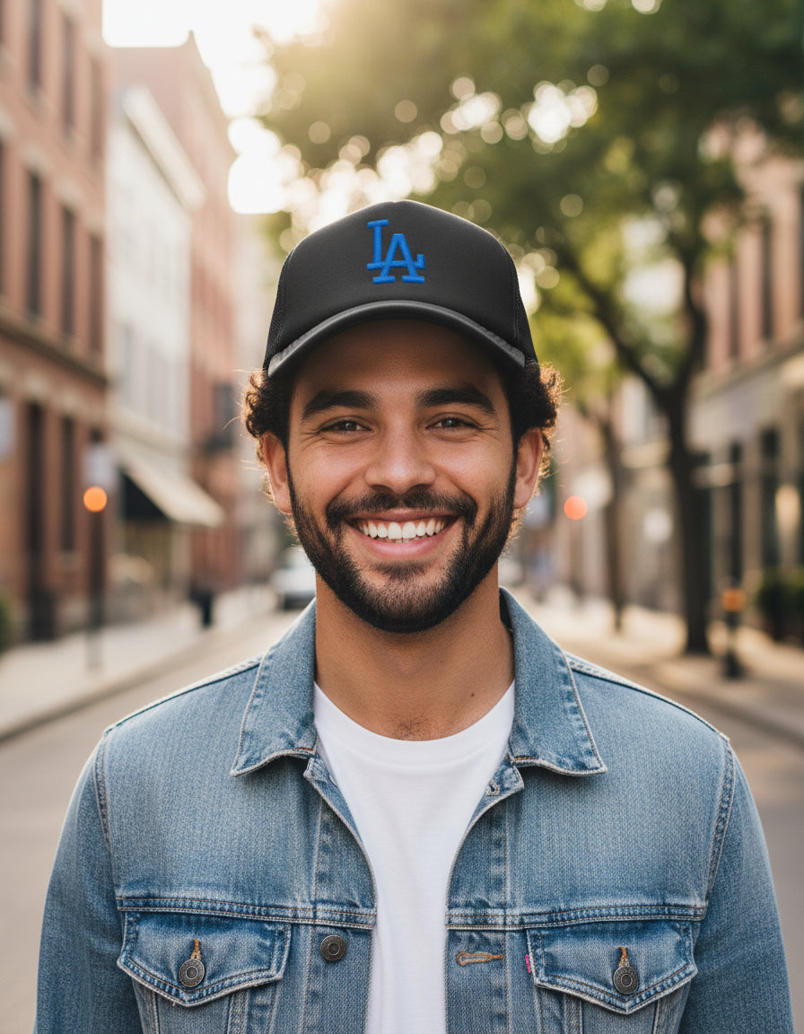 Gorra La Los Angeles Dodgers Mlb Béisbol Negro Ajustable La