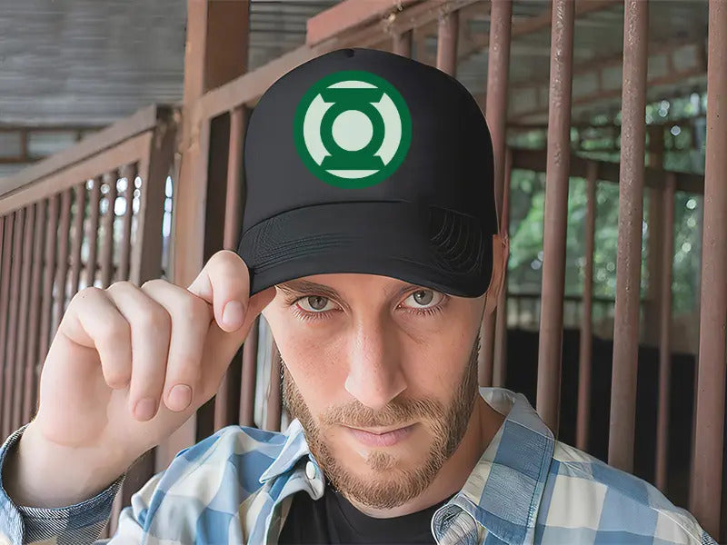 Gorra Linterna Verde Green Lantern Dc Comics Negro Ajustable Gl