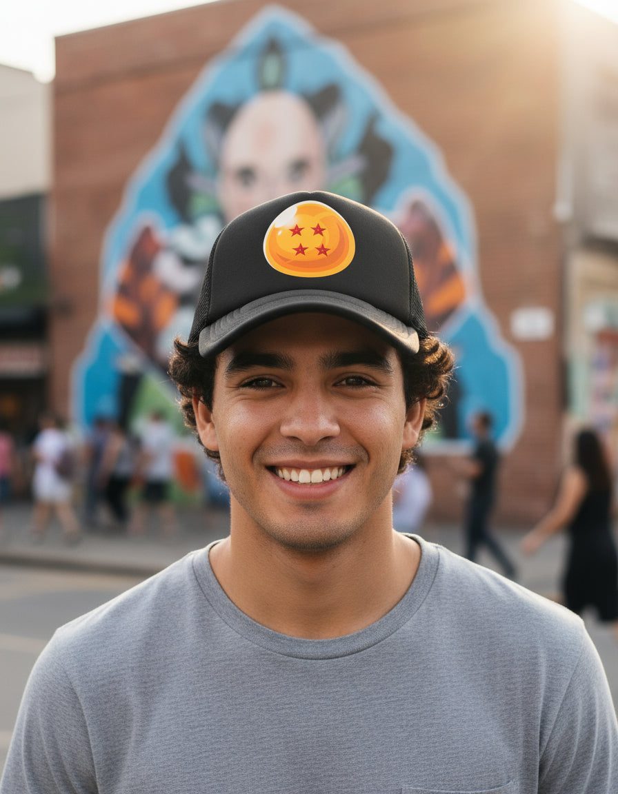 Gorra Esfera Dragon Ball Z Gokú Gohan Negro Ajustable Esfera
