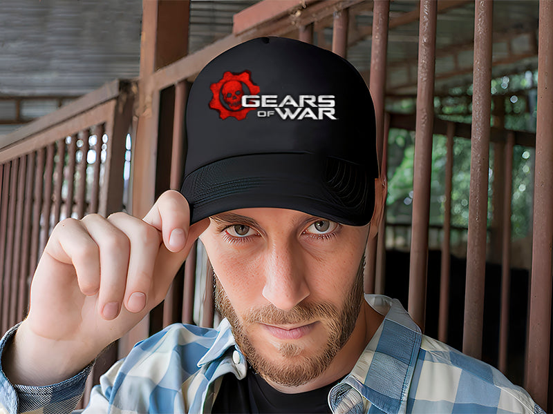 Gorra Gears Of War Videojuegos Xbox Playstation Pc Gamer Negro Ajustable Gow