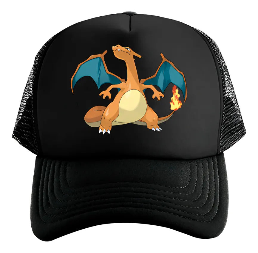 Gorra Gengar Pokémon Pikachu Charmander Bulbasaur Squirtle Negro Ajustable Charizard
