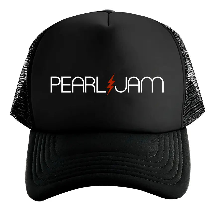 Gorra Trucker Pearl Jam Música Rock Negro Ajustable Pj